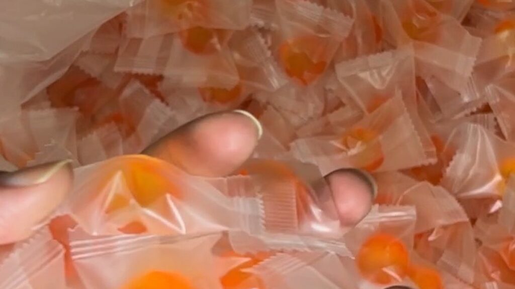 Gummy candy individually wrapped packaging