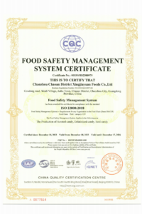 ISO 22000:2018 Certificate No. 001FSMS2300979