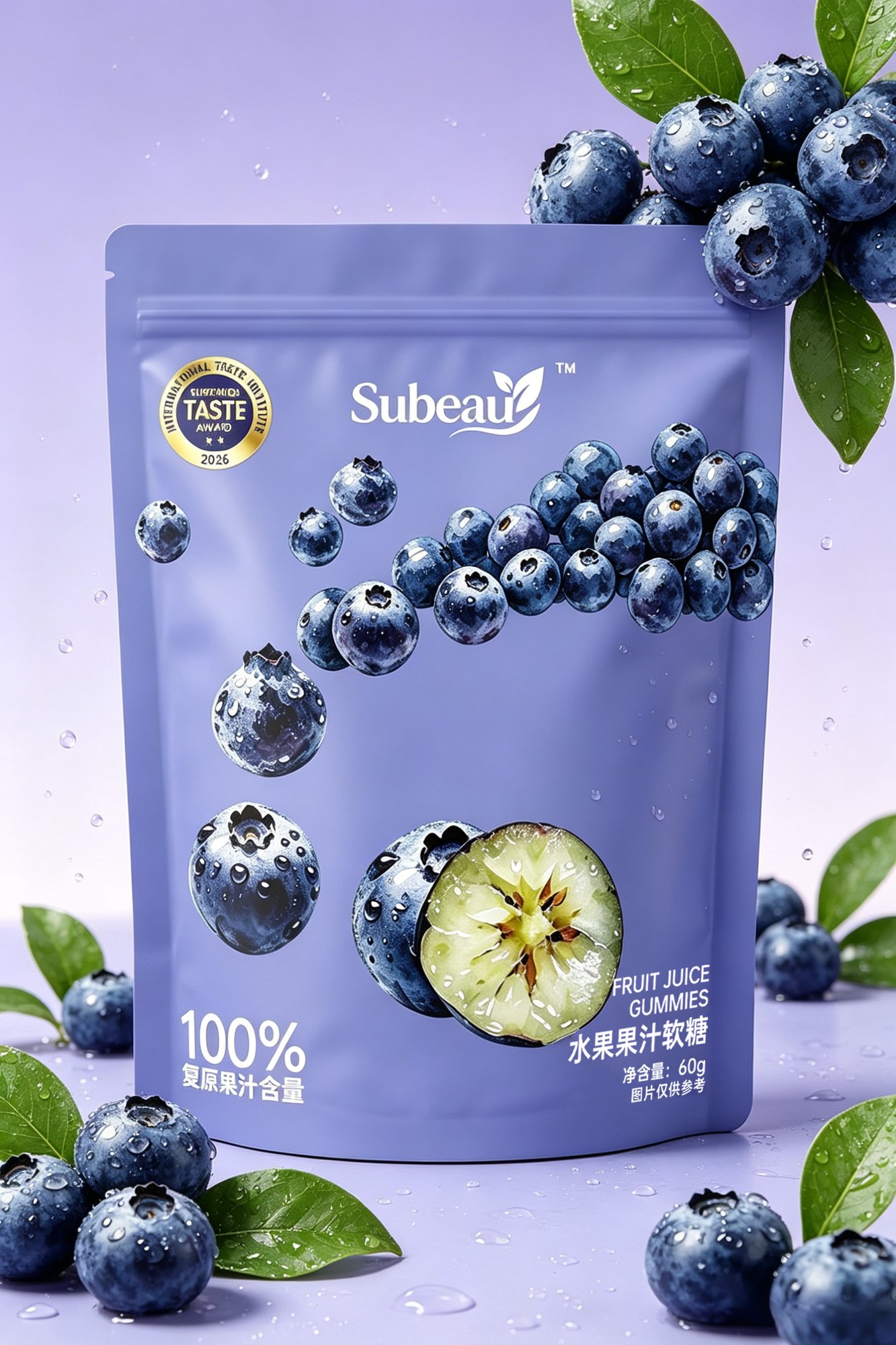 Fruit juice gummy production line at Subeau ISO 22000 certified facility